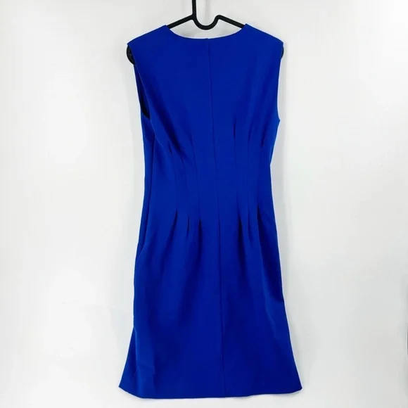 ✅ KATE SPADE ROYAL BLUE Seamed Ponte Dress V-NECK GATHERED WAIST SIZE 6 - Picture 3 of 6